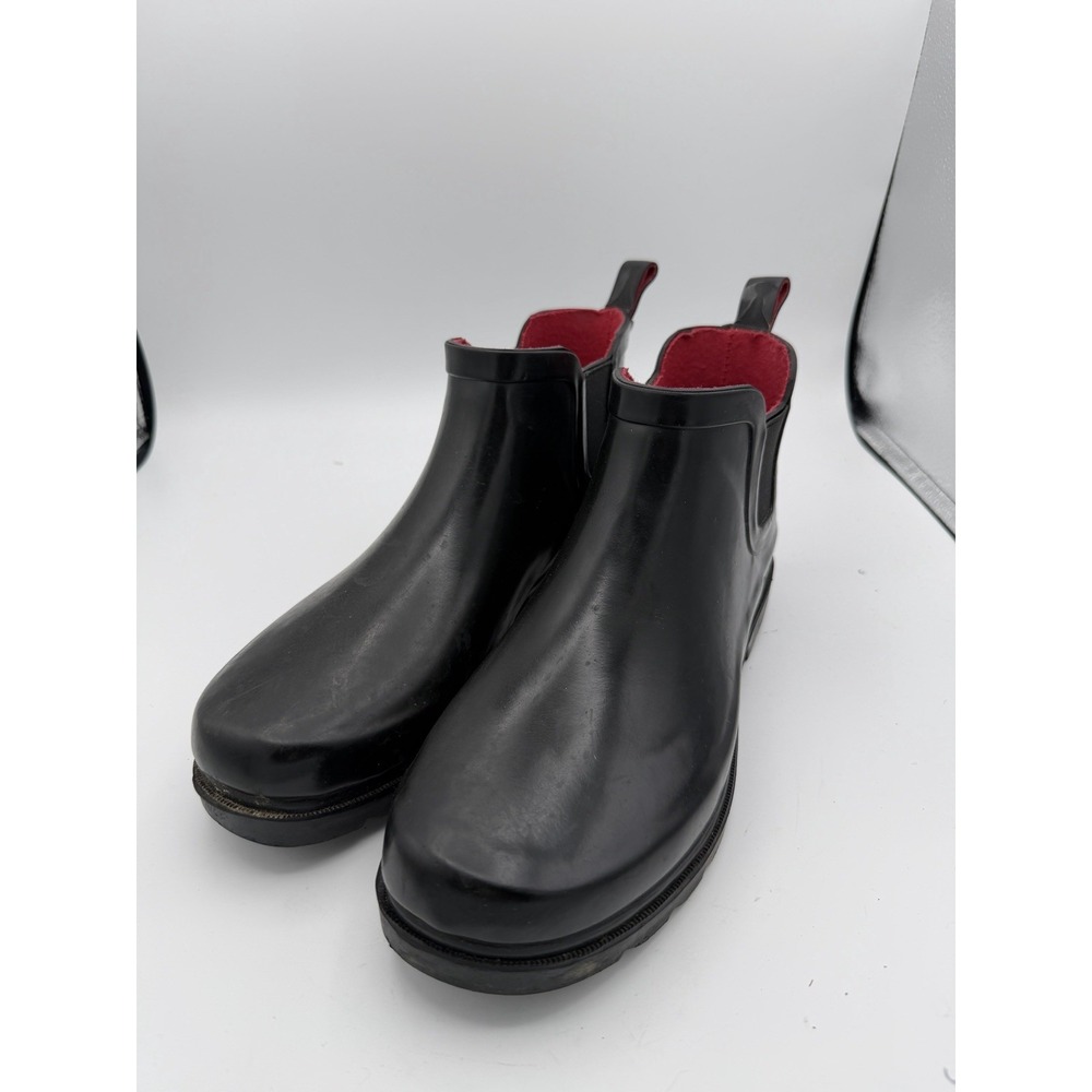 Capelli New York Womens 11 Black Chelsea Rain Boots Rubber Ankle Pull On.   1793